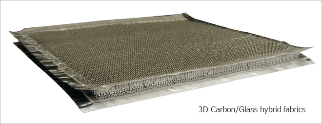 3D carbon/glass hybrid fabrics